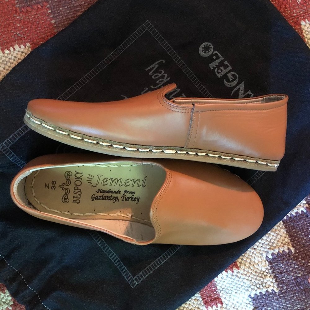 New Sabah Style Light Tan Leather Shoes